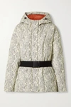 VARLEY DOWLEN HOODED PRINTED QUILTED DOWN SKI JACKET