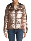 MARC NEW YORK Metallic Hooded Puffer Jacket