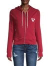 TRUE RELIGION WOMEN'S VINTAGE-STYLE ZIP HOODIE,0400013230207