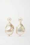 Mateo 14kt Yellow Gold Duality Pearl Drop Earrings In Gold