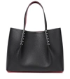 Christian Louboutin Black Grained Leather Small Cabarock Tote Bag In Black