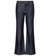 Apc Mid-rise Cropped Jeans In Blue