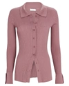 Sablyn Reign Cashmere Rib Knit Cardigan In Rose