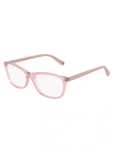 Stella Mccartney Transparent Rectangle Frame Glasses In Pink