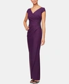 ALEX EVENINGS COMPRESSION FAUX-WRAP GOWN