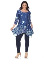 White Mark Plus Size Erie Tunic In Royal Blue