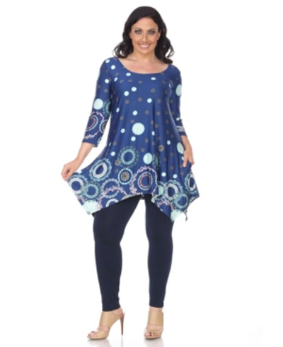 White Mark Plus Size Erie Tunic In Royal Blue