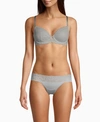 Calvin Klein Seductive Comfort With Lace Full Coverage Bra Qf1741 In Jet Grey