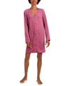 ALFANI PRINTED BUTTON-FRONT NIGHTGOWN, CREATED FOR MACY'S