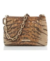 Brahmin Mod Lorelei Tiger Stripe Croc Embossed Leather Shoulder Bag In Feline Ombre Melbourne