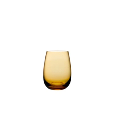 Nude Glass Colored U Tumbler, Set Of 4 In Amber