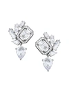 ADRIANA ORSINI WOMEN'S RHODIUM-PLATED STERLING SILVER CUBIC ZIRCONIA CLUSTER CLIP-ON EARRINGS,0400011443027