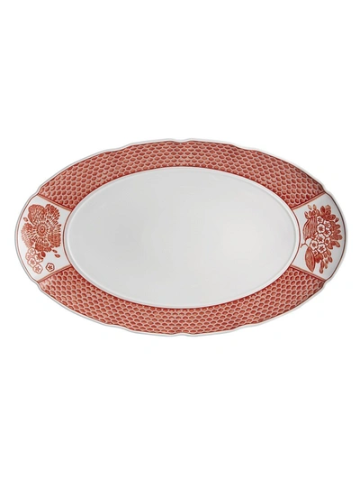 Oscar De La Renta Coralina Small Oval Platter In White