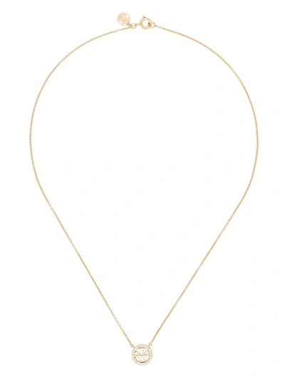 Tory Burch Miller Pave Crystal-pendant Necklace In Gold