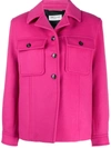 Saint Laurent Chest Flap Pockets Buttoned Jacket In Pink