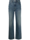 Slvrlake + Net Sustain London Distressed High-rise Straight-leg Jeans In Blue