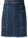 Alexander Mcqueen Panelled Denim Mini Skirt In Blue