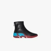 Raf Simons Cylon High-top Leather Sneakers In Black