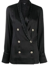 Balmain Geometric Pattern Pajama Top In Black
