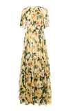 Dolce & Gabbana Camelia Print Silk Georgette Maxi Dress In Floral