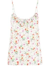 Essentiel Antwerp Floral-print Ruffle Camisole In White