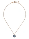 PASQUALE BRUNI 18KT ROSE GOLD PETIT JOLI WHITE AGATE, LAPIS LAZULI DOUBLET AND DIAMOND PENDANT NECKLACE