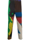 ISSEY MIYAKE COLOUR-BLOCK PLEATED TROUSERS