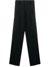 Yohji Yamamoto Elasticated-waist Tapered-leg Trousers In Black