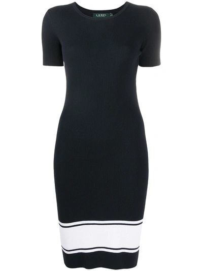 Ralph Lauren Stripe-detail Fitted T-shirt Dress In Blue