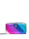 Kurt Geiger Diagonal-stripe Panelled Purse In Purple