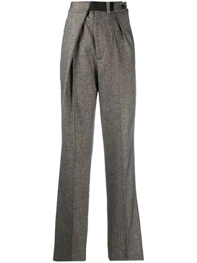 Zadig & Voltaire Phoebe Herringbone Tweed Pants In Gris