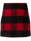 GANNI CHECKED WOOL MINI SKIRT