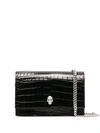 Alexander Mcqueen Alexander Mc Queen Skull Black Calf Leather Clutch In Black
