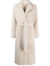Yves Salomon Meteo Merino Lambskin Long Coat In White