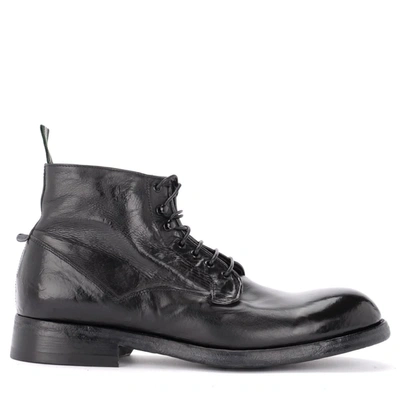 Green George Ankle Boot In Black Washed Leather In Nero