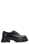 Prada Monolith Brushed Rois Leather And Nylon Lace-up Shoes In Black