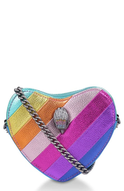 KURT GEIGER RAINBOW SHOP MINI KENSINGTON HEART CROSSBODY BAG,7146369109