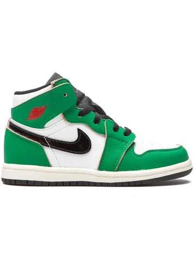 Jordan Kids' Air  1 Retro High Og "lucky Green" Sneakers In White