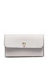 Valextra Brera Long Leather Wallet In Grey