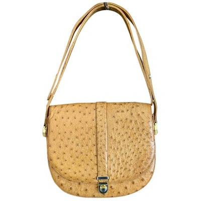Pre-owned Fred Camel Ostrich Handbag