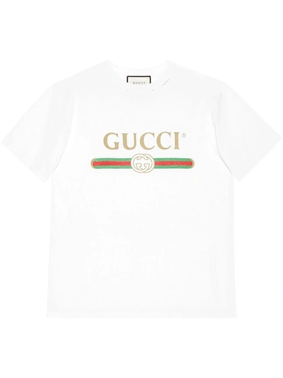 Gucci Logo Cotton T-shirt In White