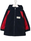 GUCCI HOODED LOGO PATCH COAT