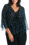 ESTELLE FOREST POLKA DOT CHIFFON BLOUSE,ET064300