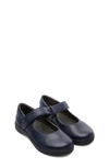 Camper Touch Strap Fastening Ballerina Shoes In Navy