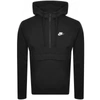 Nike Men's Club Fleece Colorblocked Half-zip Hoodie In Black/white