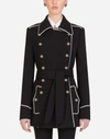 DOLCE & GABBANA WOOLEN PEACOAT WITH DECORATIVE BUTTONS