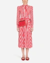 DOLCE & GABBANA STRIPED CREPE DE CHINE MIDI DRESS