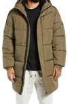 TOPMAN CONSIDERED HOODED PUFFER JACKET,64T13UBLK