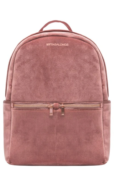 Mytagalongs Vixen Velour Laptop Backpack In Rose