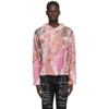 WHO DECIDES WAR BY MRDR BRVDO OFF-WHITE & MULTICOLOR OVERLAY CABLE KNIT HOODIE